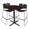 Cain Cain Caf e Table & Chair Sets, 36 W, 36 L, 42 H, Mahogany TCB36RNDMH4495BK - alternate 1